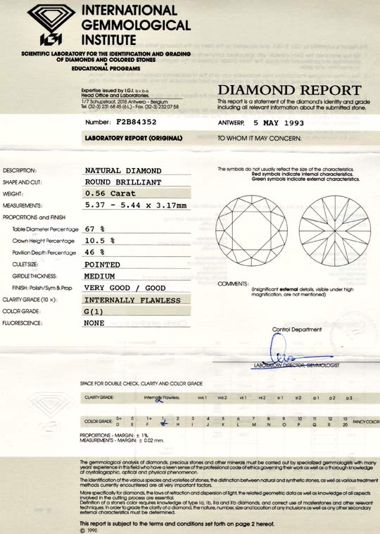 Foto 9 - Diamant 0,56ct Lupenrein Top Wesselton G IGI Exp, D5625
