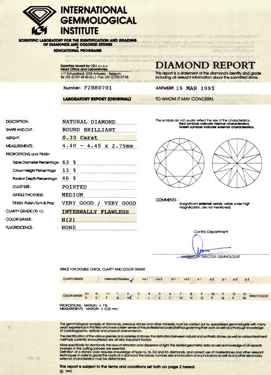 Foto 9 - Diamant 0,33ct Brillant, IGI Lupenrein Wesselton, D5796