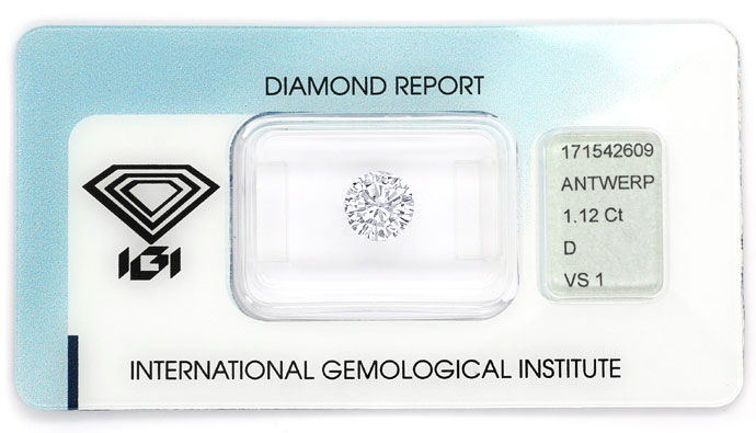 Foto 1 - Diamant 1,12ct River D VS1 Brillant mit IGI Zertifikat, D6712