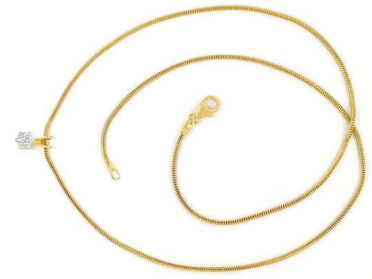 Foto 1 - Diamant Halskette 0,30ct Brillant an Schlangenkette 18K, R6006