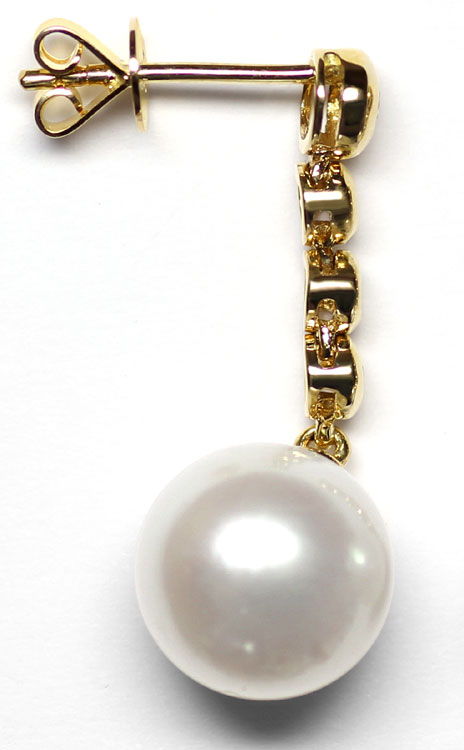 Foto 3 - Paar Brillant-Ohrhänger mit feinen echten Südsee Perlen, S1177