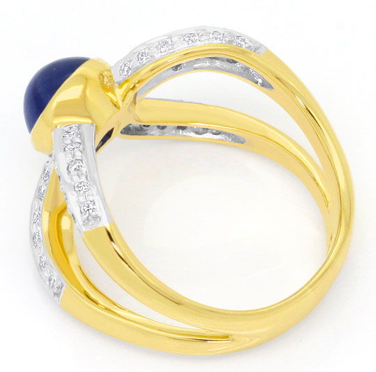 Foto 3 - Designer-Brillant-Diamant-Ring, Spitzen Saphir Gelbgold, S4497