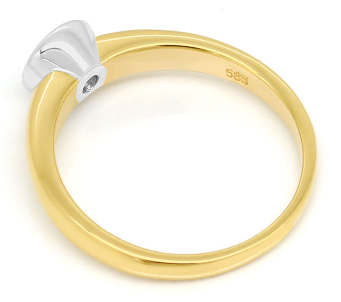 Foto 3 - Solitär Ring mit 0,30ct Brillant lupenrein, 14K Bicolor, S9294